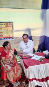 Dr. Abhijit Bhaumik in a health camp, Siliguri