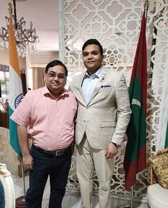 Dr. Abhijit Bhaumik with Hon Consul of Maldives Ramkrishna Jaiswal