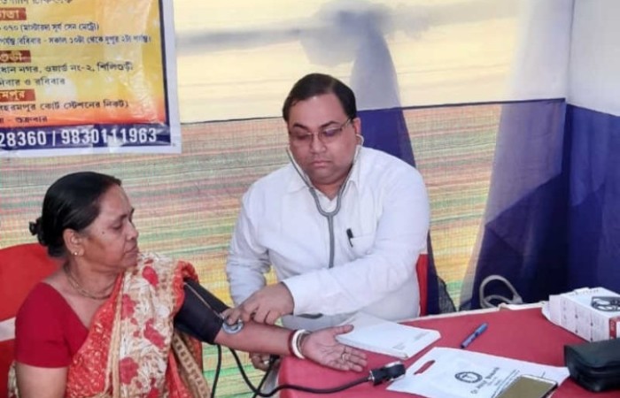 Dr. Abhijit Bhaumik in a health camp, Siliguri